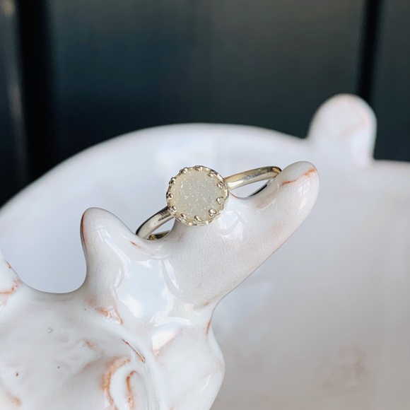 White Druzy Quartz Ring SS-NWOT - Picture 4 of 8